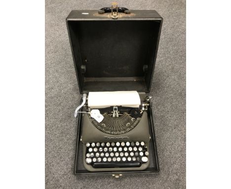 A vintage Remington typewriter. 