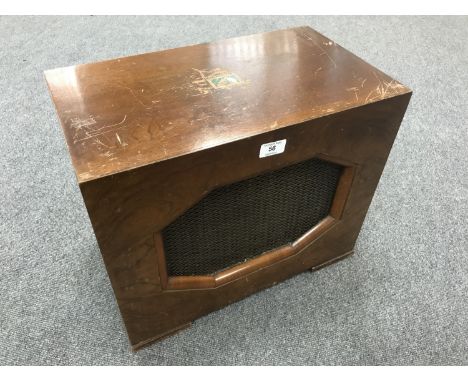 An HMV model 184 stained beech wood cased speaker. 