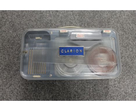 A Clarion portable reel to reel player tape recorder. 