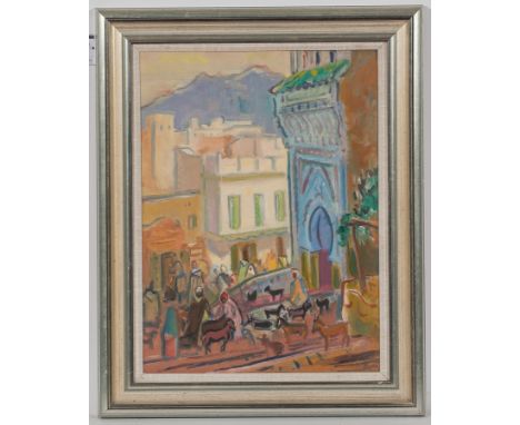 * ALEXANDER GRAHAM MUNRO RSW (SCOTTISH 1903 - 1985),
AT THE GATE OF FES EL-BALI
oil on board, unsigned
58cm x 43cm
Framed and