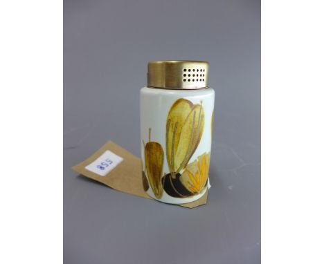 A Royal Copenhagen ceramic lighter with floral decoration and indistinctly stamped to base. H-10cm 