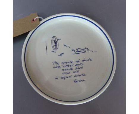 A Royal Copenhagen circular ceramic dish of darts interest. stamped to base. 17cm diameter