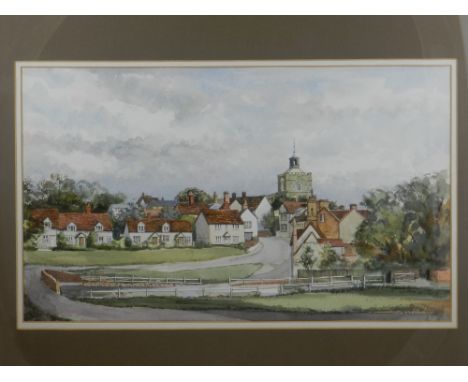 R. Luckhurst. 20th century British school, 'Finchingfield, Essex', watercolour on paper, signed H.28.5cm W.48cm
