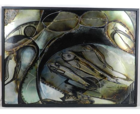 Agustin Garcia (20th century Continental school), 'Nature Morte Aux Fruits De Mer', mixed media study on board, signed lower 