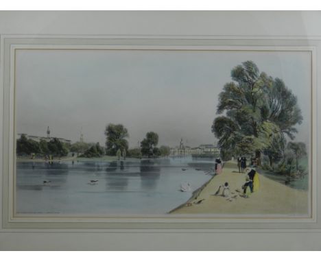 Thomas Shotter-Boys (British, 1803-1874), 'The Horse Guards from St James', 1842, lithograph in colours H.26.5cm W.46cm