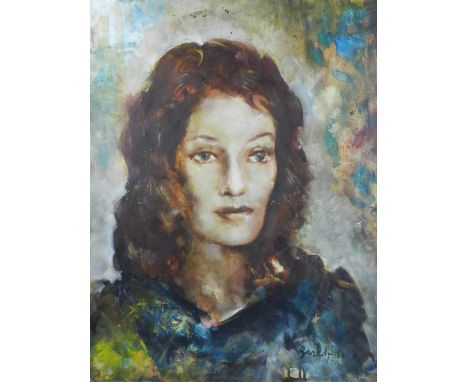 20th century Continental school, portrait of a lady, oil on canvas, signed and dated lower right '69