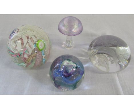 Assorted glass paperweights inc Caithness
