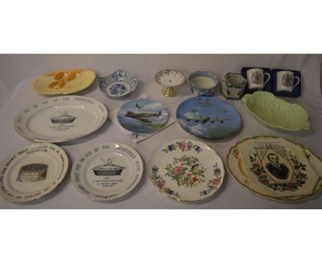 Various ceramics including Royal Worcester mugs, Aynsley, Denby Dale pie plates etc