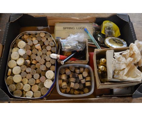 Various watch movement parts, tools, spring lugs etc