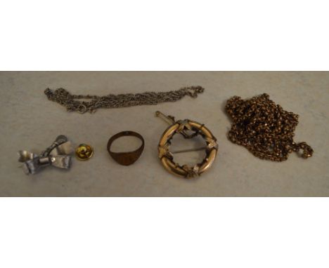 Various badges, buttons, vintage glasses, watches etc