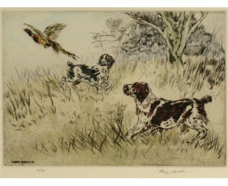 AFTER HENRY WILKINSON Lively Springers, limited edition colour print, No: 21/75, signed and numbered in pencil on the mount, 