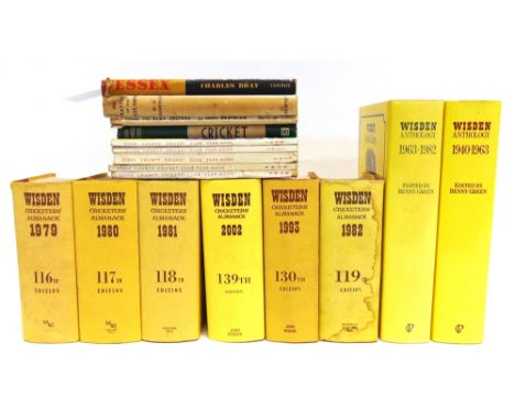 [CRICKET]  Wisden Cricketers' Almanacks, 1979, 1980, 1981, 1982, 1993 & 2002; Wisden Anthologies, 1940-1963 and 1963-1982; Es