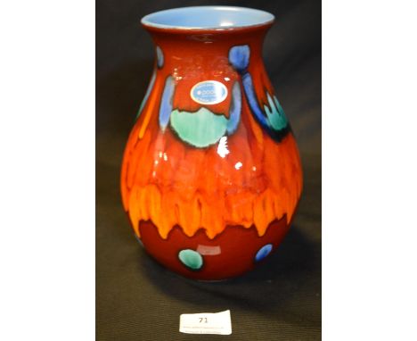 Modern Poole Pottery Vase (Red &amp; Blue) 
