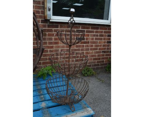 Wrought Iron Triple Garden Planter 