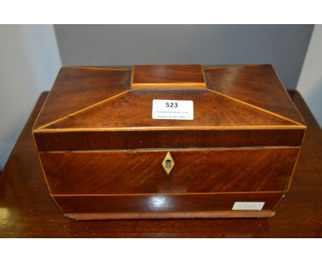 Georgian Inlaid Mahogany Tea Caddy 