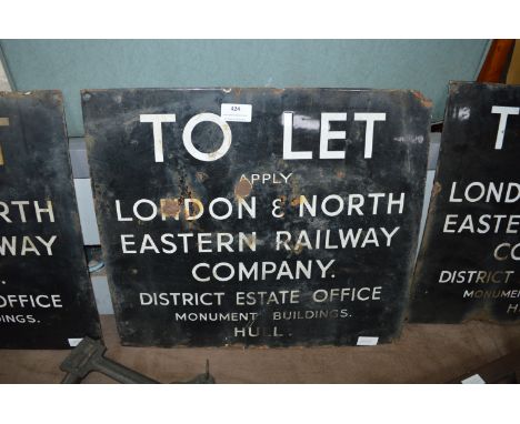 Square Enamel To Let Sign - LNER Hull 