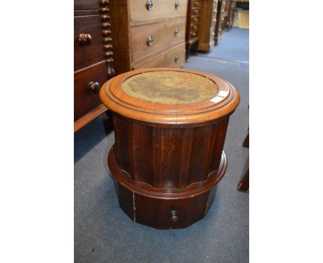 Victorian Mahogany Library Stool Combined with a Commode 