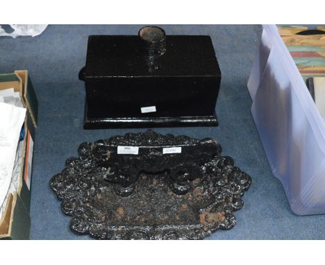 Victorian Cast Iron Rain Hopper and a Boot Scrapper 