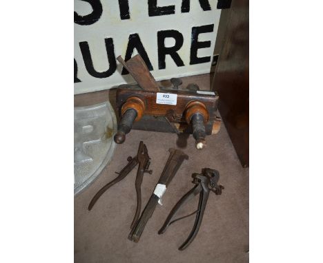 Wooden Moulding Plane and Other Vintage Tools 