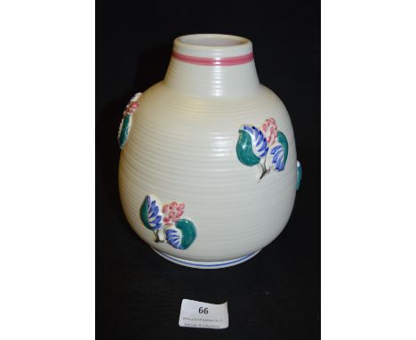 Poole Pottery Vase with Floral Decoration 