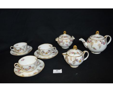 Part Tea Set; Teapot, Cups &amp; Saucers, Sugar Pot and Cream Jug 