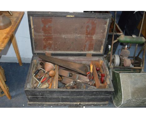 Victorian Wooden Joiners Trunk with Tools 