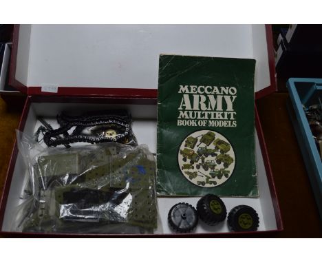 Box of Meccano Army Multikit Parts and Accessories 