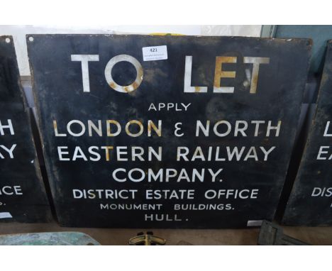 Enamel "To Let" Sign - LNER Hull 
