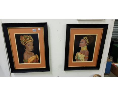 PAIR OF ART DECO OIL PAINTINGS BY PAM SLADE 