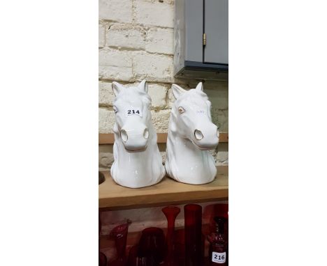 PAIR OF CERAMIC HORSE HEADS