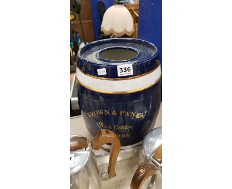 BROWN AND PANKS ADVERTISING CERAMIC BARREL