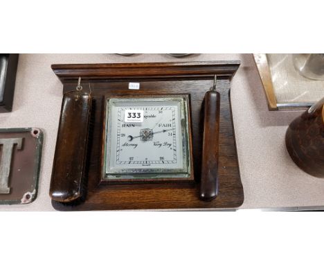 OLD GENTLEMANS HALL BAROMETER AND BRUSH SET 