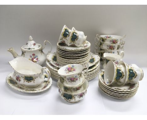 A Royal Albert tea and dinner service in Berkeley pattern.