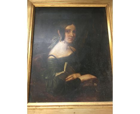 A gilt framed oil on board Victorian portrait .20 cm by 26 cm