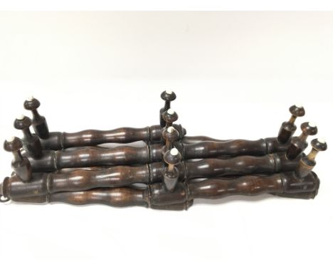 Good Victorian wooden folding/hanging for ten items coat or hat rack