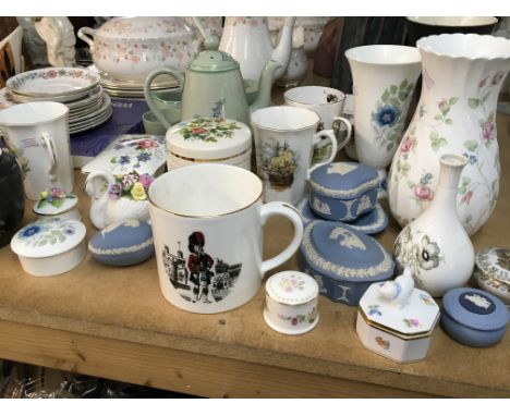 A collection of ceramics including Wedgwood Jasper ware Spode tea set a Pargon part dinner set and other oddments. (a lot)