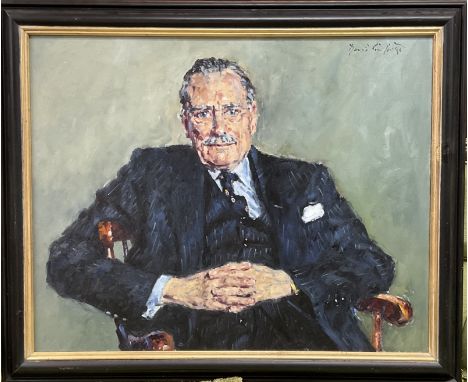 David Griffith, 1939 - Present, large half portrait titled The Rt. Hon. Enoch Powell M.P, signature to top right and to rever