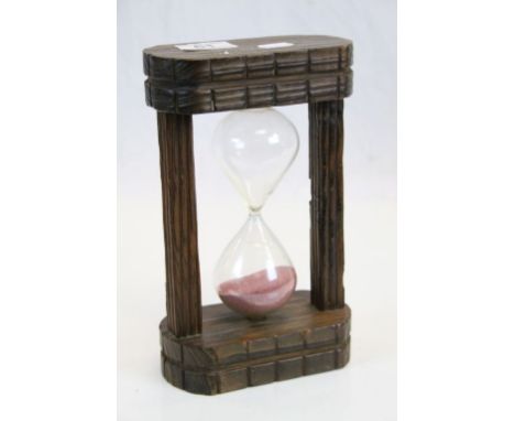 Hourglass Egg Timer in Wooden Frame, 24cms high