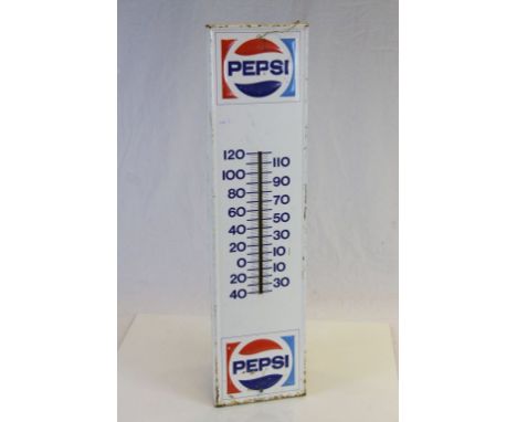 Vintage Metal Pepsi Cola Advertising Thermometer, 71cms x 18cms