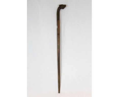 Hardwood Walking Stick with the handle in the form of a Pigs Head