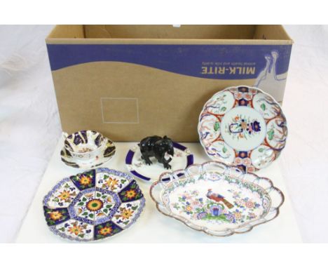 Quantity of 19th century and Later Ceramics including Part Tea Service, Booths ' Old Dutch ' Pierced Edge Plate, Japanese Ima