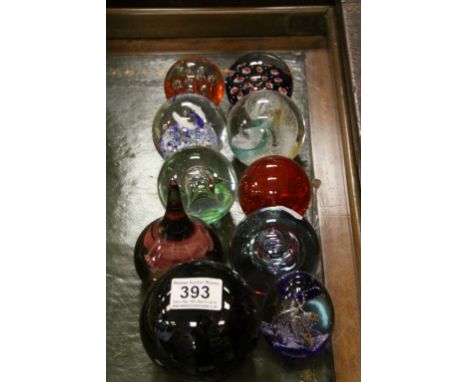 Collection of Ten Glass Paperweights including Caithness