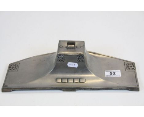 Early 20th century WMF German Secessionist Pewter Inkstand with Central Inkwell, 32cms long