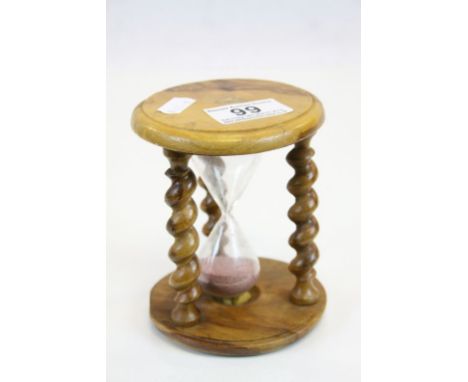 Hourglass Egg Timer in Burr Wood Frame