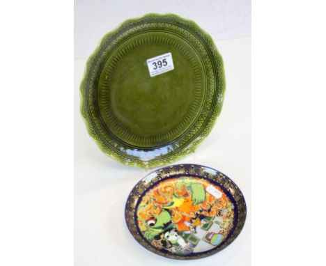 Bjorn Wiimblad for Rosenthal ' Aladin und die Wunderlampe VII ' Plate, 16cms diameter together with Linthorpe Pottery Green G