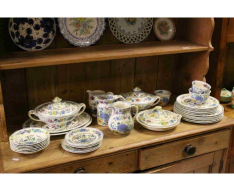 Quantity of Mason's ' Regency ' Pattern Dinner ware including Two Oval Lidded Tureens, Three Jugs, Plates, Bowls and Cups, ap
