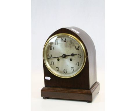 Early 20th century Domed Cased Chiming Eight Day Mantle Clock, 32cms high