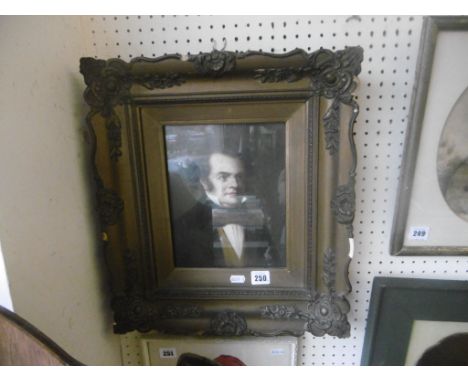 A 19TH CENTURY GILT FRAMED OIL ON CANVAS, PORTRAIT OF AUSTRIAN COMPOSER FRANZ SCHUBERT INDISTINCTLY SIGNED