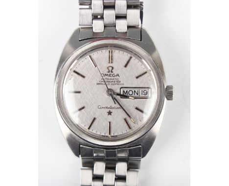 An Omega Constellation Automatic chronometer stainless steel cased gentleman's bracelet wristwatch, circa 1969, the signed an