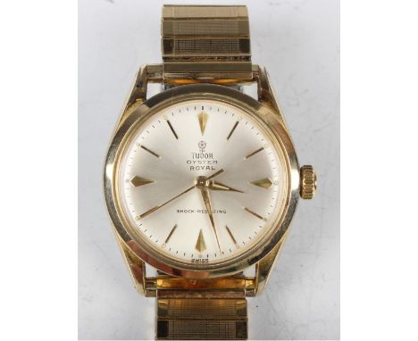 A Tudor Oyster Royal gilt metal fronted and steel backed gentleman's wristwatch, Model No. 7934, circa 1960s, with signed and